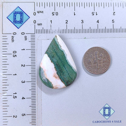 Green Zebra Jasper Pear Cabochons 33*23*5mm