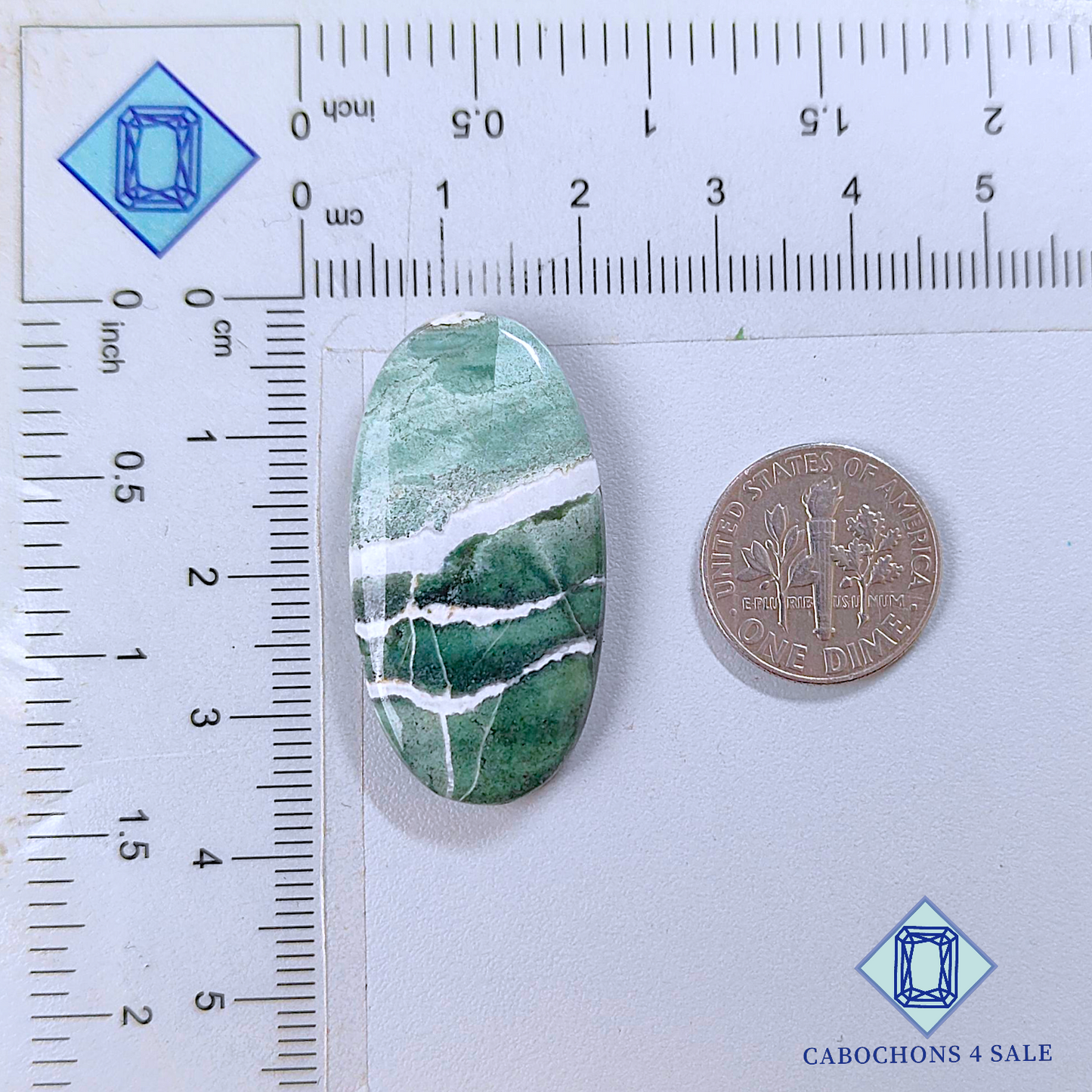 Green Zebra Jasper Oval Cabochons 35*18*5mm