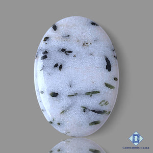 Natural Green Dot Tourmaline Gemstone  Oval Cabochons 39*28*5mm from Brazil  available for sale