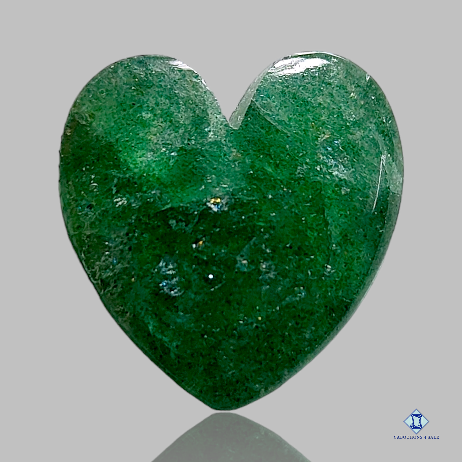 Green strawberry-c4sw1614-Heart-Green-Cabochons