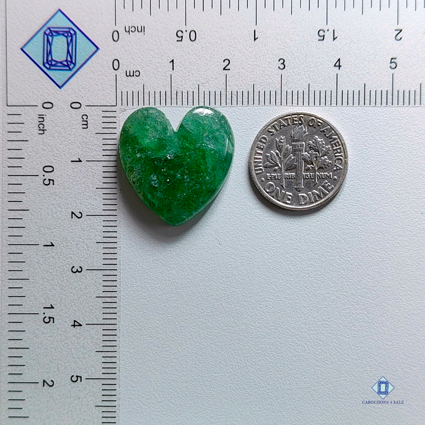 Green strawberry-Heart-Cabochons