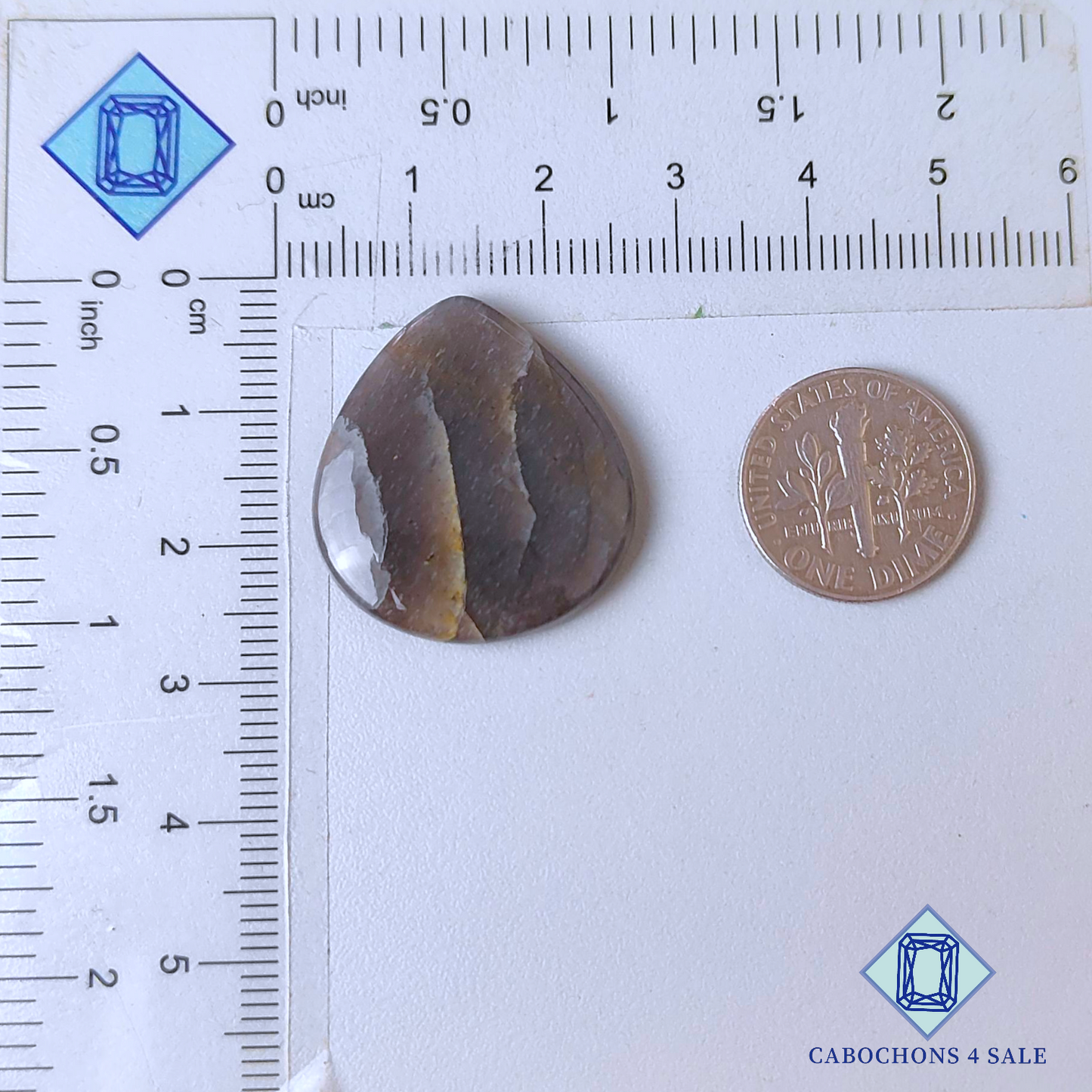 Grey Moonstone Pear Cabochons 25*23*4mm