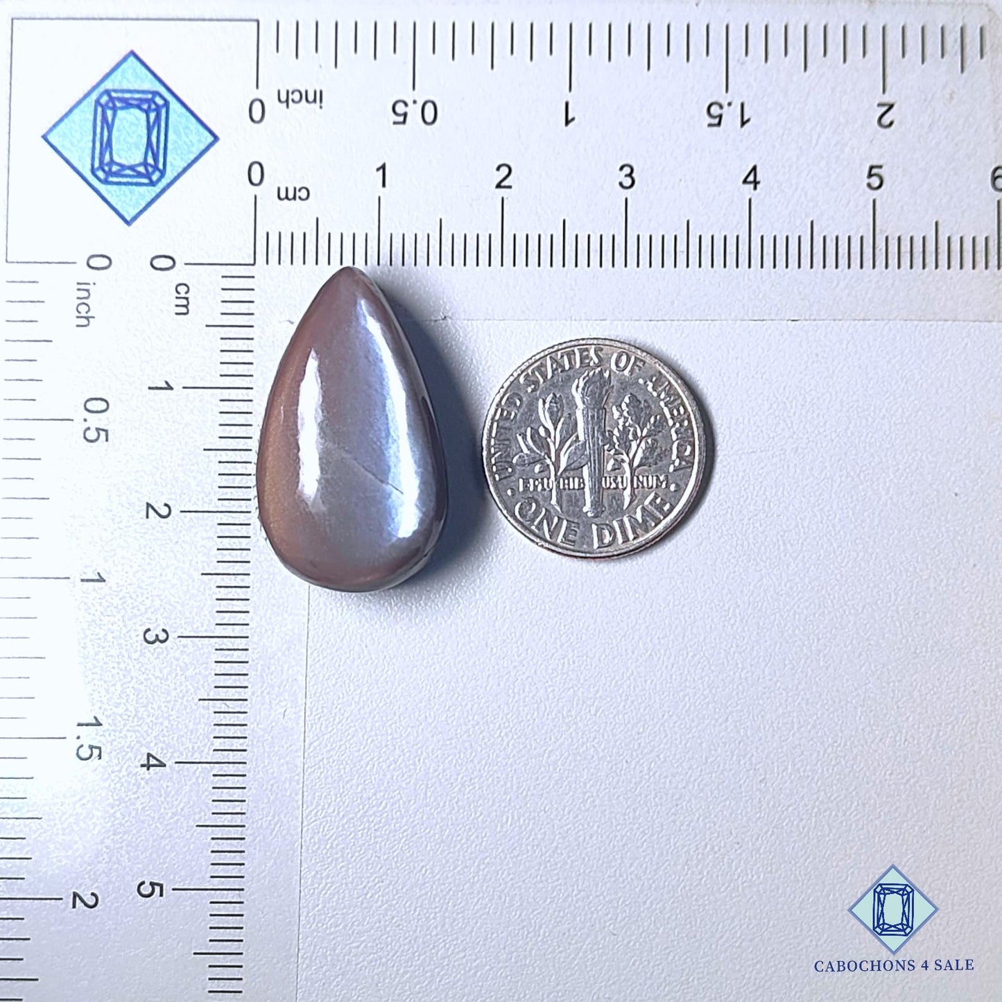 Natural Grey Moonstone Gemstone Pear Cabochons 26*15*9mm from Sri Lanka available for sale