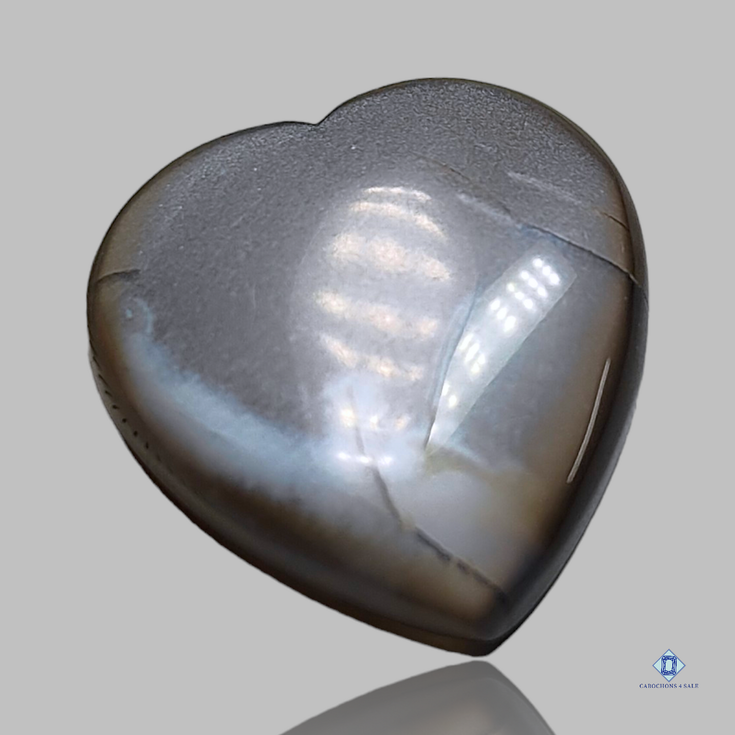 Grey Moonstone-Heart-Cabochons