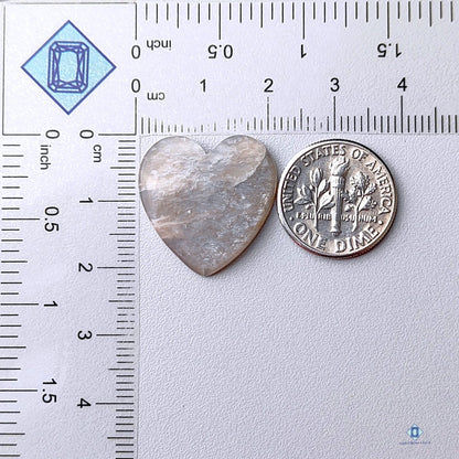 Grey Moonstone Heart Carvings