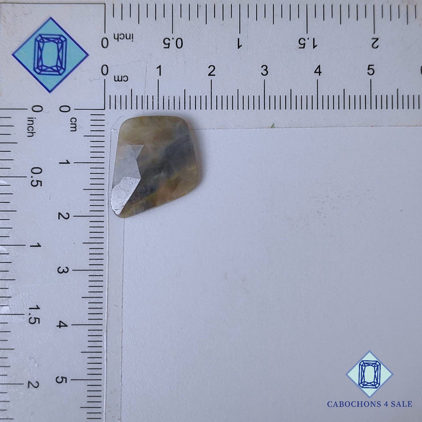 Natural Grey Sapphire Gemstone  Fancy Rose Cut 21*17*4mm from Myanmar available for sale