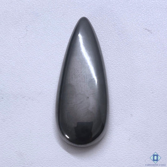 Cabochons4sale grey gun metal pear cabochon gemstone with an opaque finish and smooth polished surface