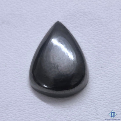 Cabochons4sale grey gun metal pear cabochon gemstone, 13x10x4mm opaque natural stone for jewellery making.