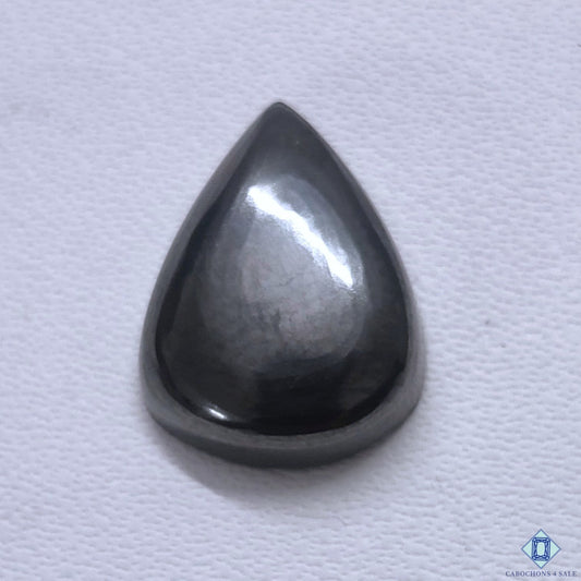 Cabochons4sale grey gun metal pear cabochon gemstone, 13x10x4mm opaque natural stone for jewellery making.