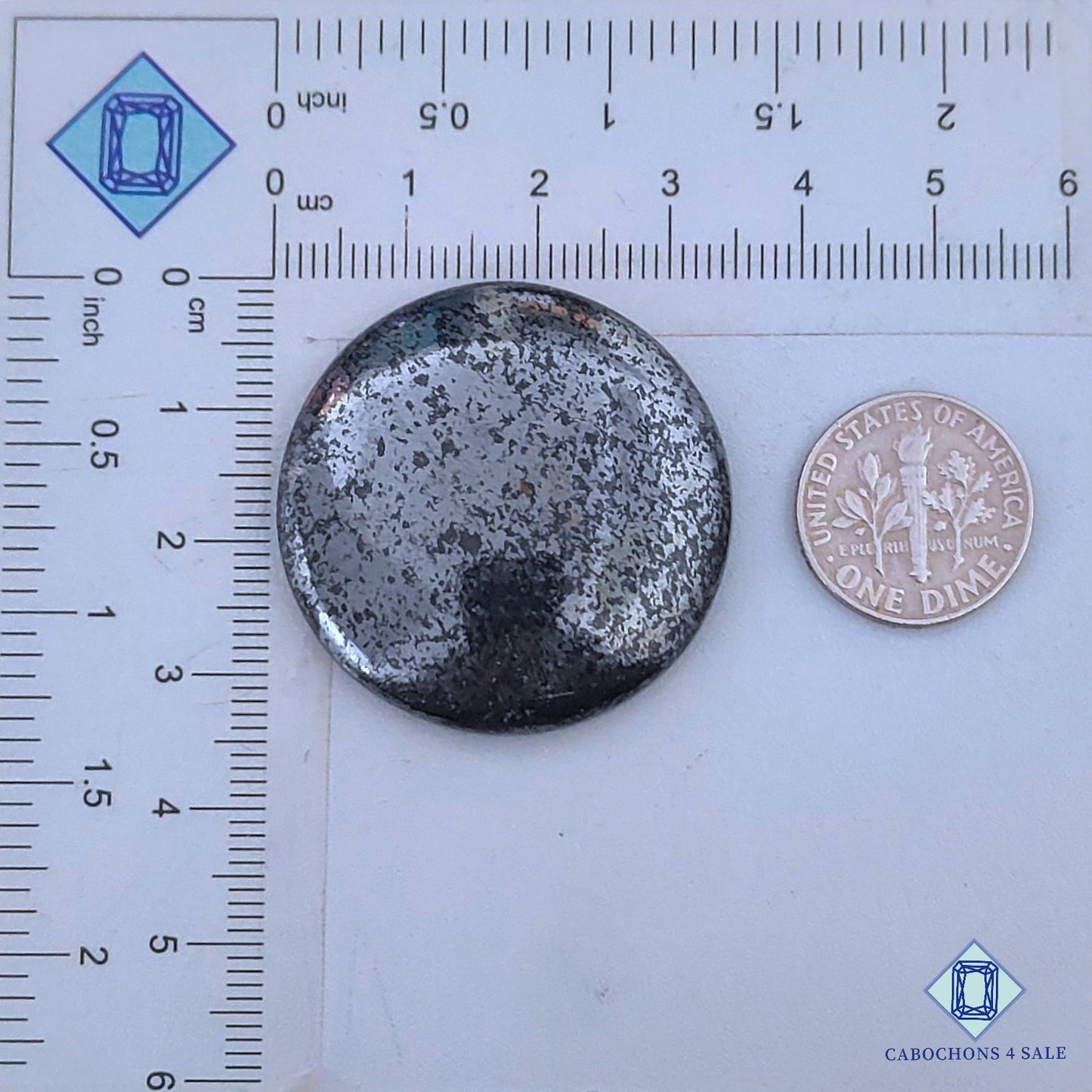 Natural Hematite Gemstone  Round Cabochons 34*6mm from Brazil  available for sale