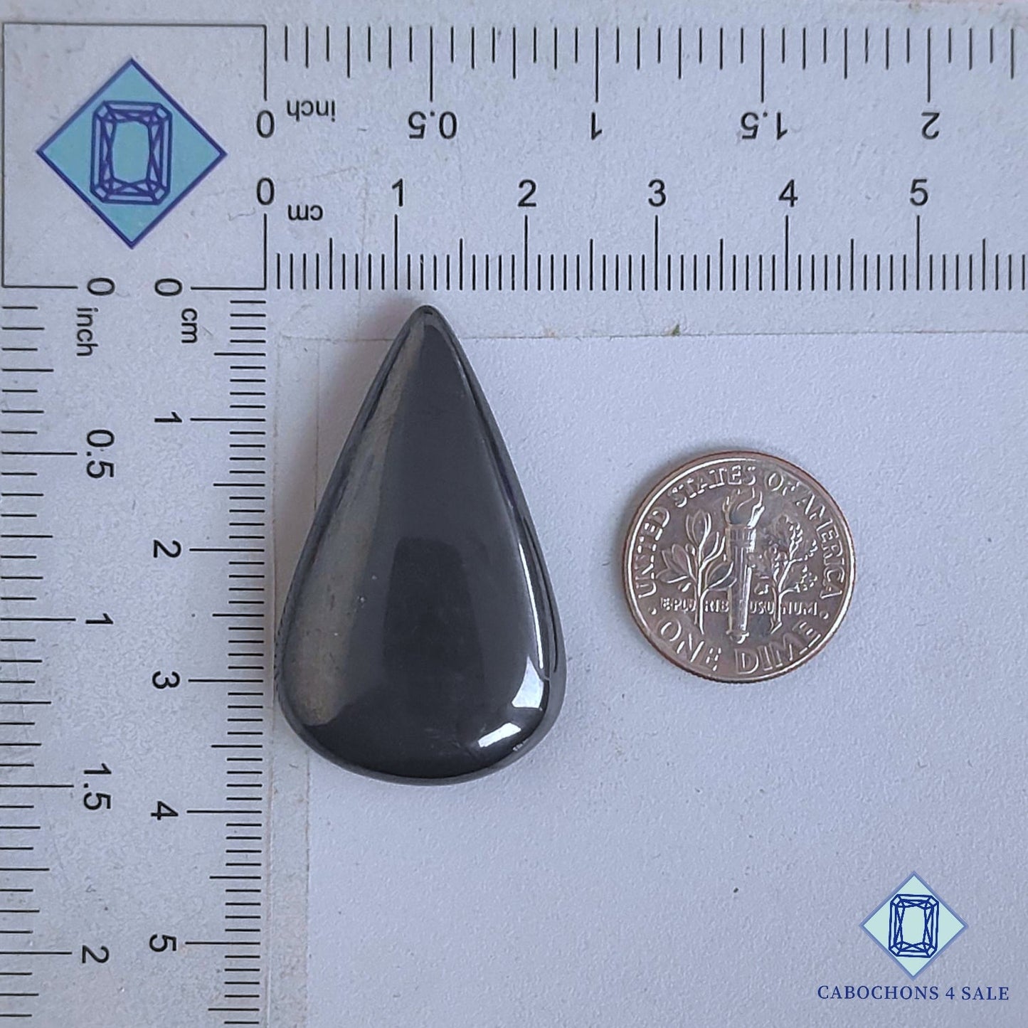 Cabujones de hematita natural en forma de pera, 34 x 22 x 5 mm, de Brasil, disponibles para la venta.