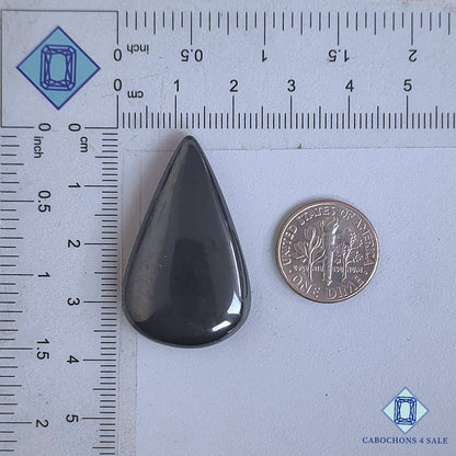 Cabujones de hematita natural en forma de pera, 34 x 22 x 5 mm, de Brasil, disponibles para la venta.