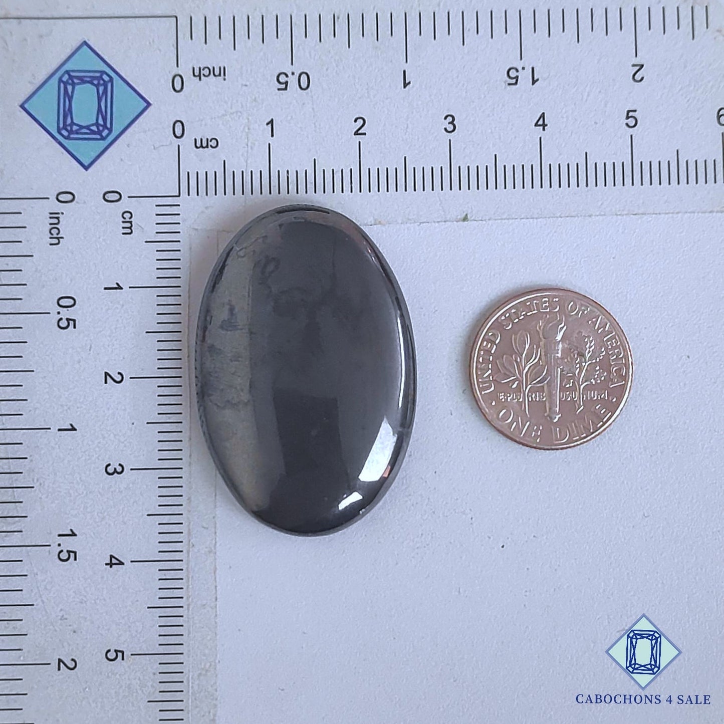 Natural Hematite Gemstone  Oval Cabochons 36*24*7mm From Brazil available for sale