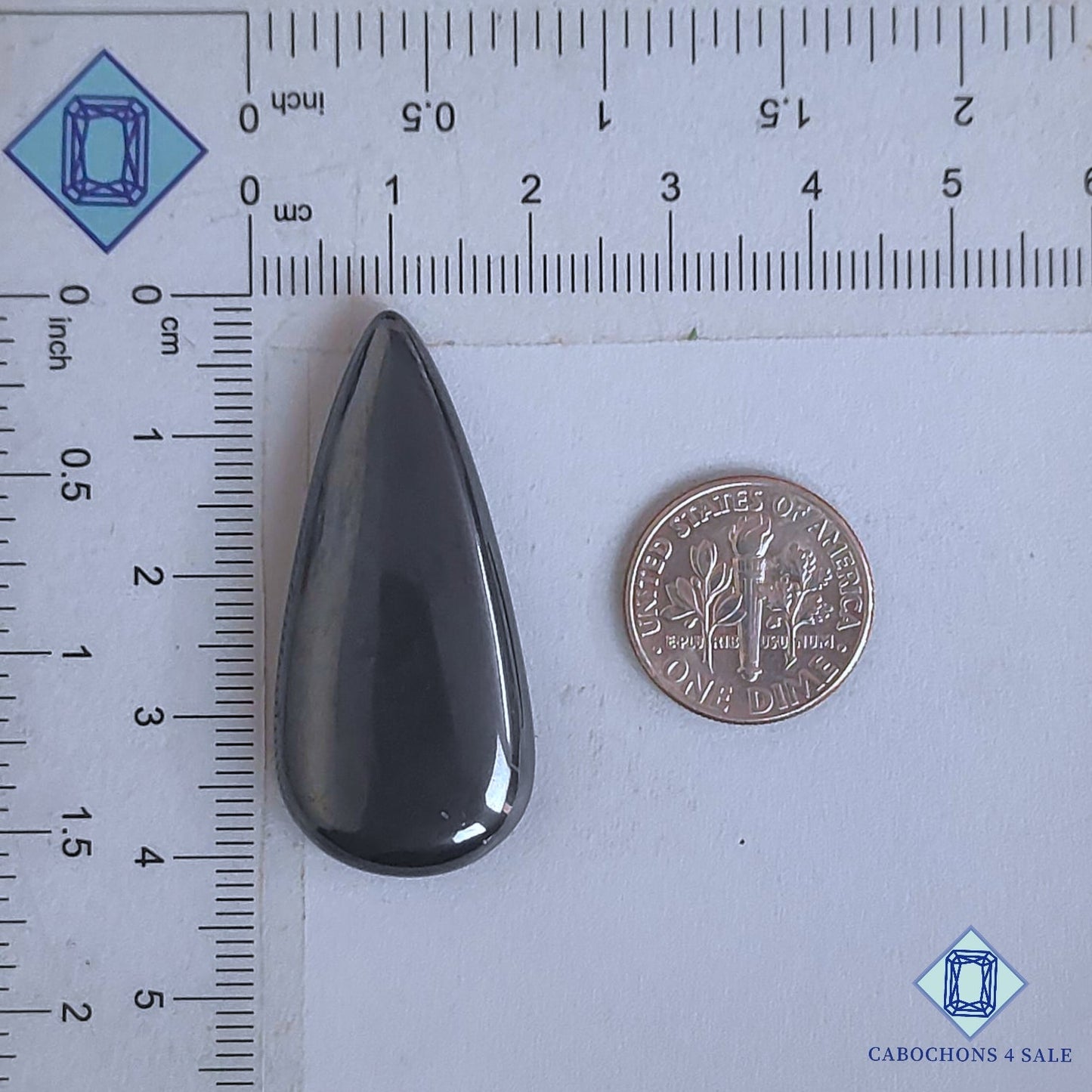 Natural Hematite Gemstone  Pear Cabochons 40*18*6mm From Brazil available for sale