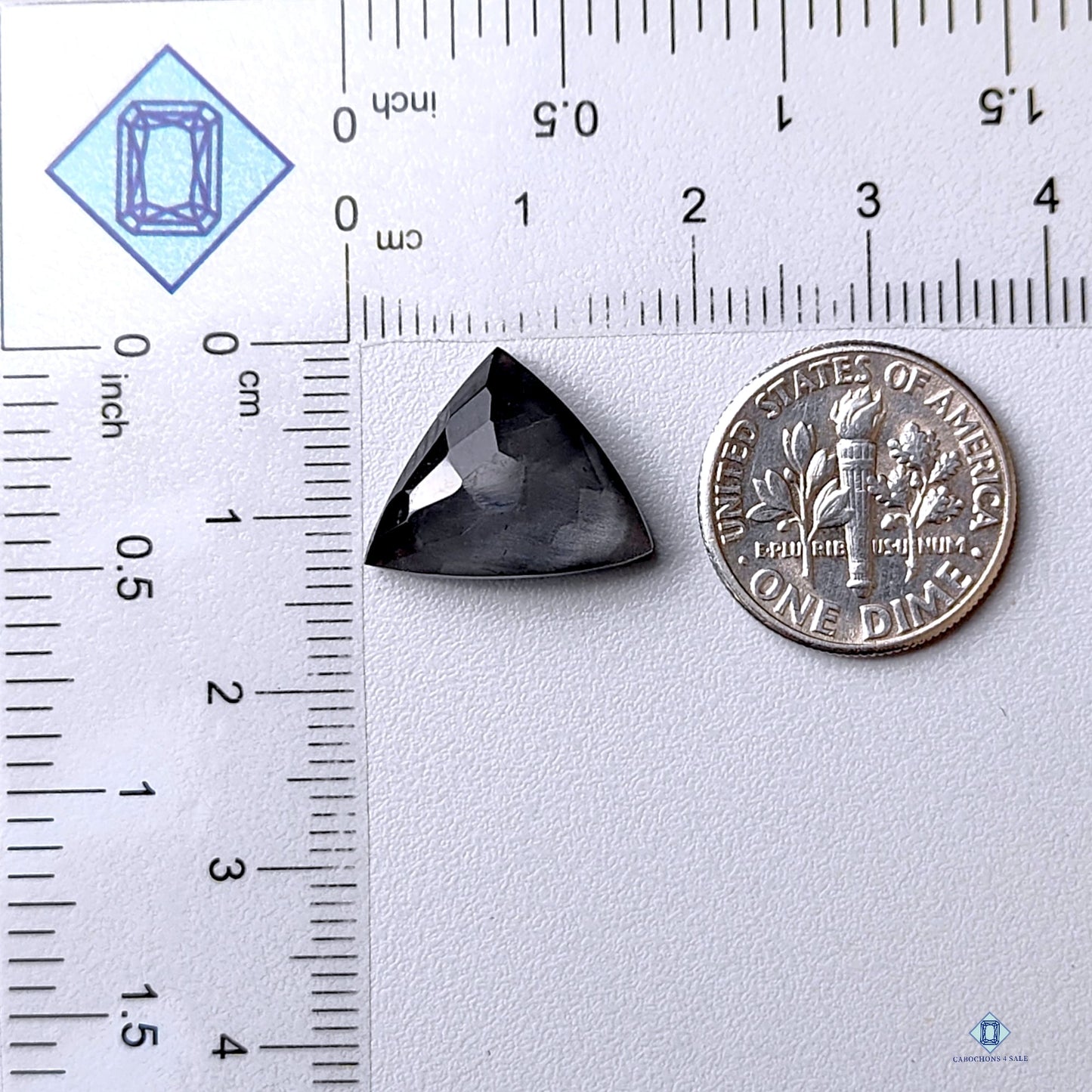 Hematite + Crystal Quartz Triangle Honeycomb Cut