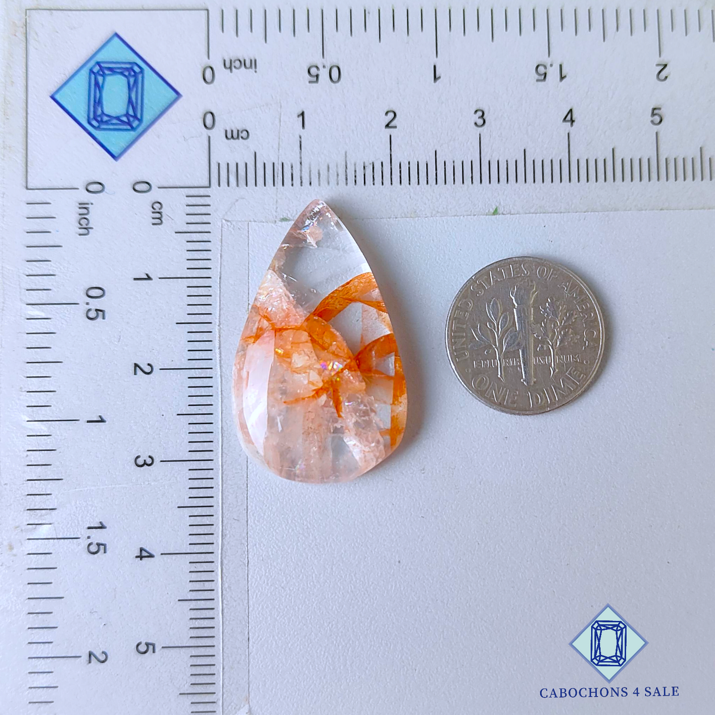 Hematite Quartz Pear Cabochons