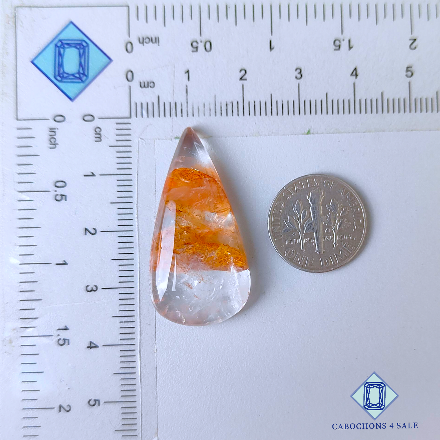 Hematite Quartz Pear Cabochons