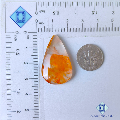 Hematite Quartz Pear Cabochons