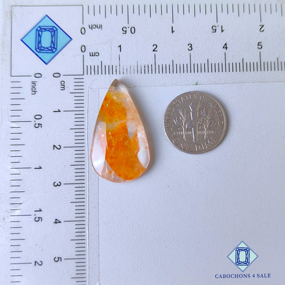 Hematite Quartz Pear Cabochons