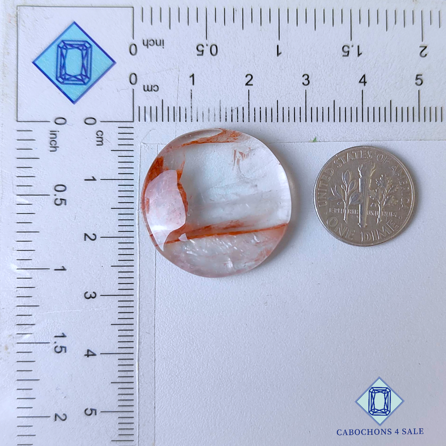 Hematite Quartz Round Cabochons