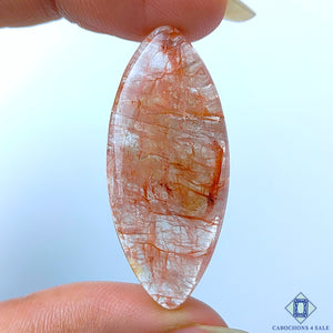 Hematite Quartz Marquise Cabochons 38*16*5mm