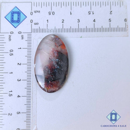 Natural Hematite Quartz Gemstone  Oval Cabochons 36*21*5mm from Brazil available for sale