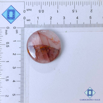 Natural Hematite Quartz Gemstone  Round Cabochons 25*6mm from Brazil available for sale