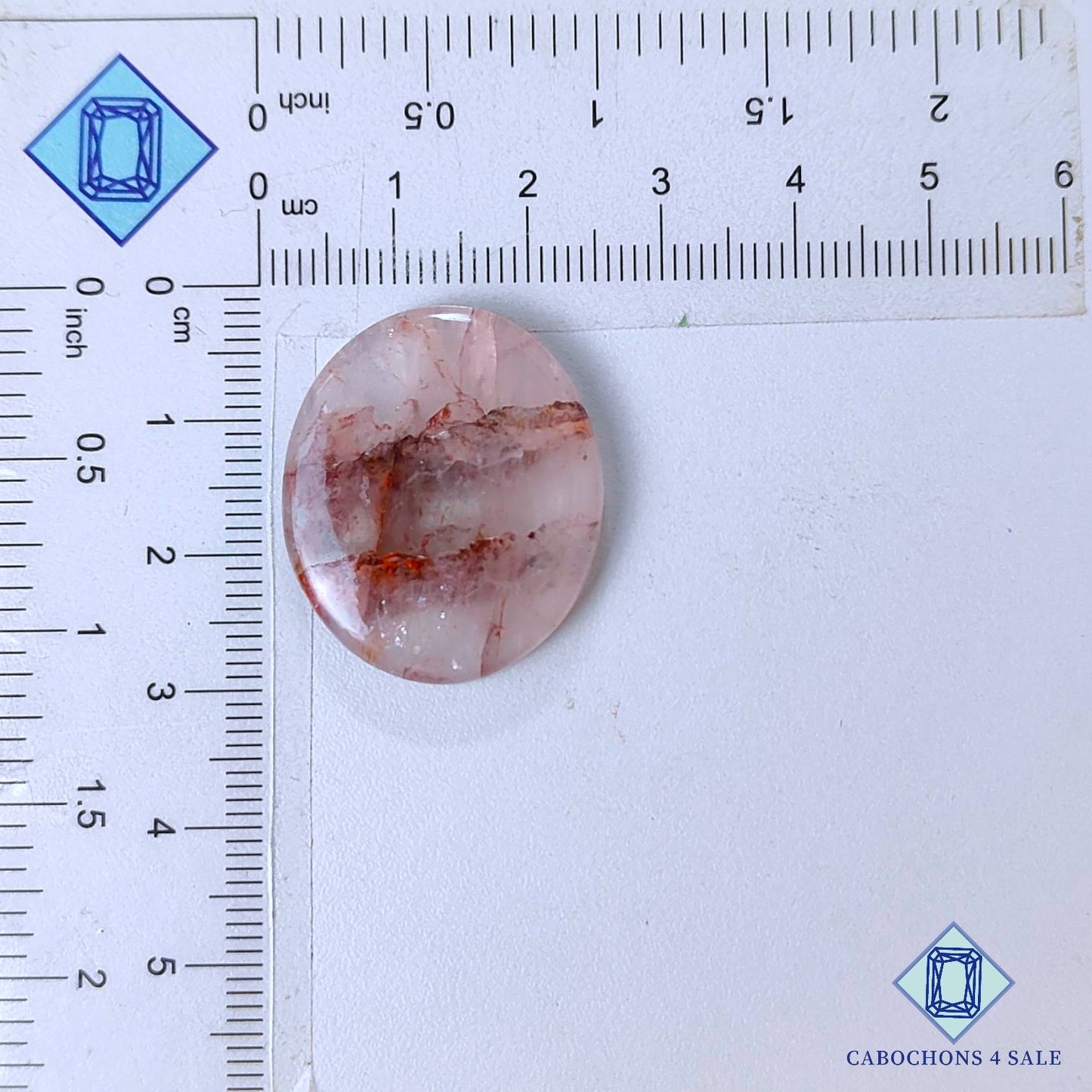 Cabujones ovalados de piedra preciosa de cuarzo hematita natural de 28 x 23 x 4 mm, de Brasil, disponibles para la venta.