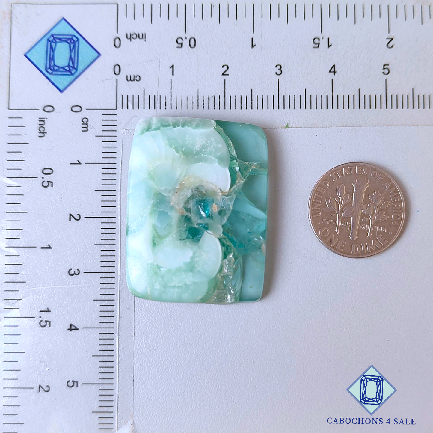 Hemimorphite Rectangle Cabochons 33*25*5mm