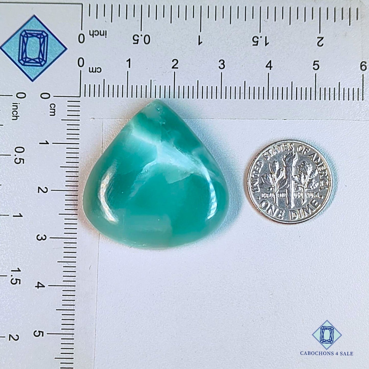 Natural Hemimorphite Gemstone Pear Cabochons 31*30*6mm from USA available for sale