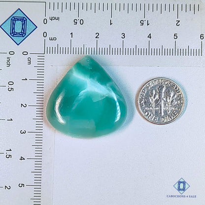 Natural Hemimorphite Gemstone Pear Cabochons 31*30*6mm from USA available for sale