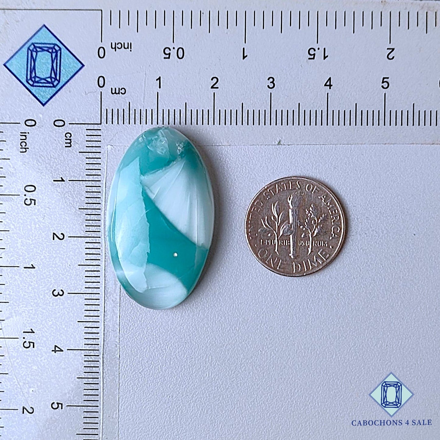 Natural Hemimorphite Gemstone  Oval Cabochons 32*19*7mm from Mexico available for sale