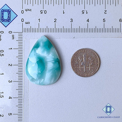 Natural Hemimorphite Gemstone  Pear Cabochons 30*21*6mm from Mexico available for sale