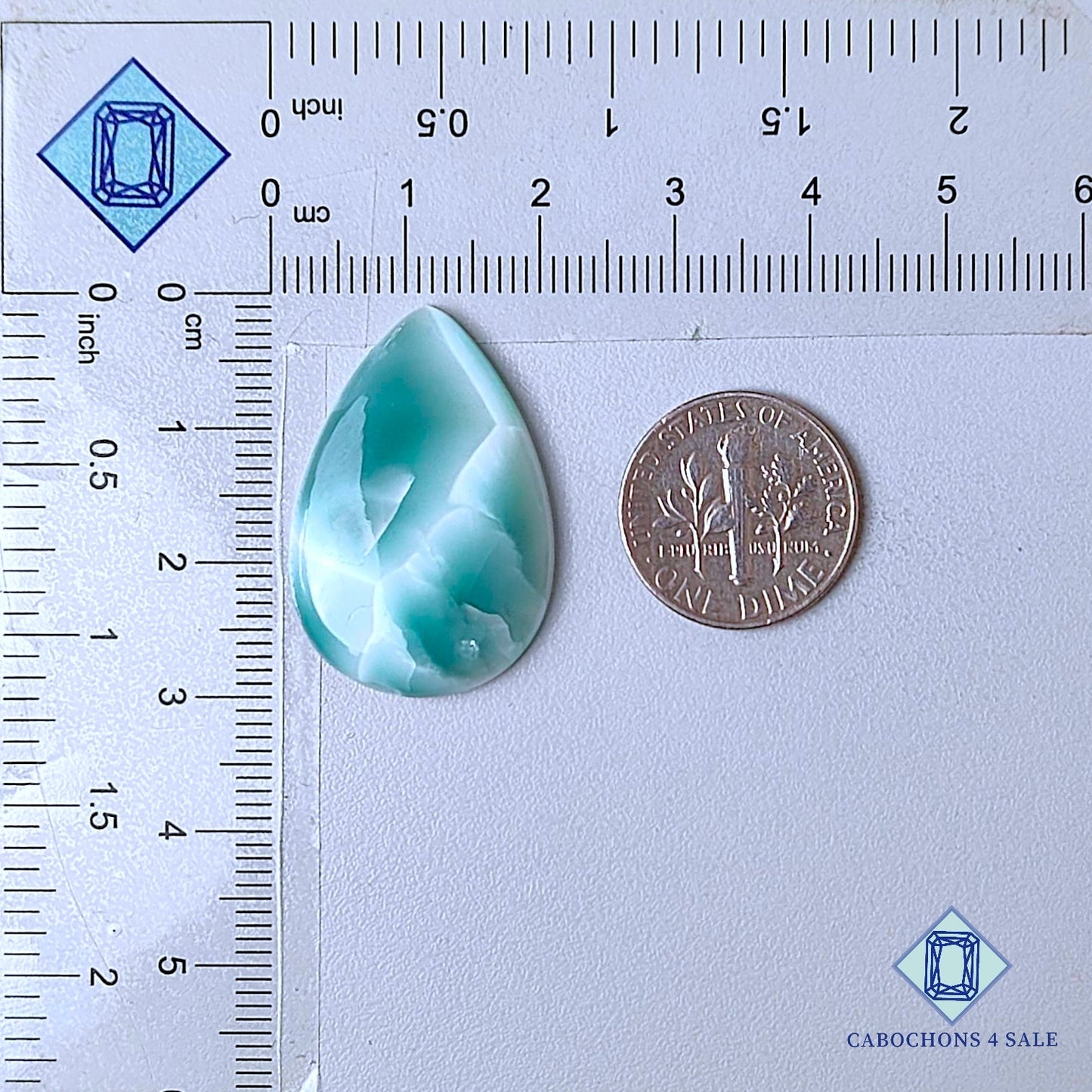 Natural Hemimorphite Gemstone Pear Cabochons 29*19*4mm from Mexico  available for sale