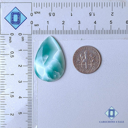 Natural Hemimorphite Gemstone Pear Cabochons 29*19*4mm from Mexico  available for sale