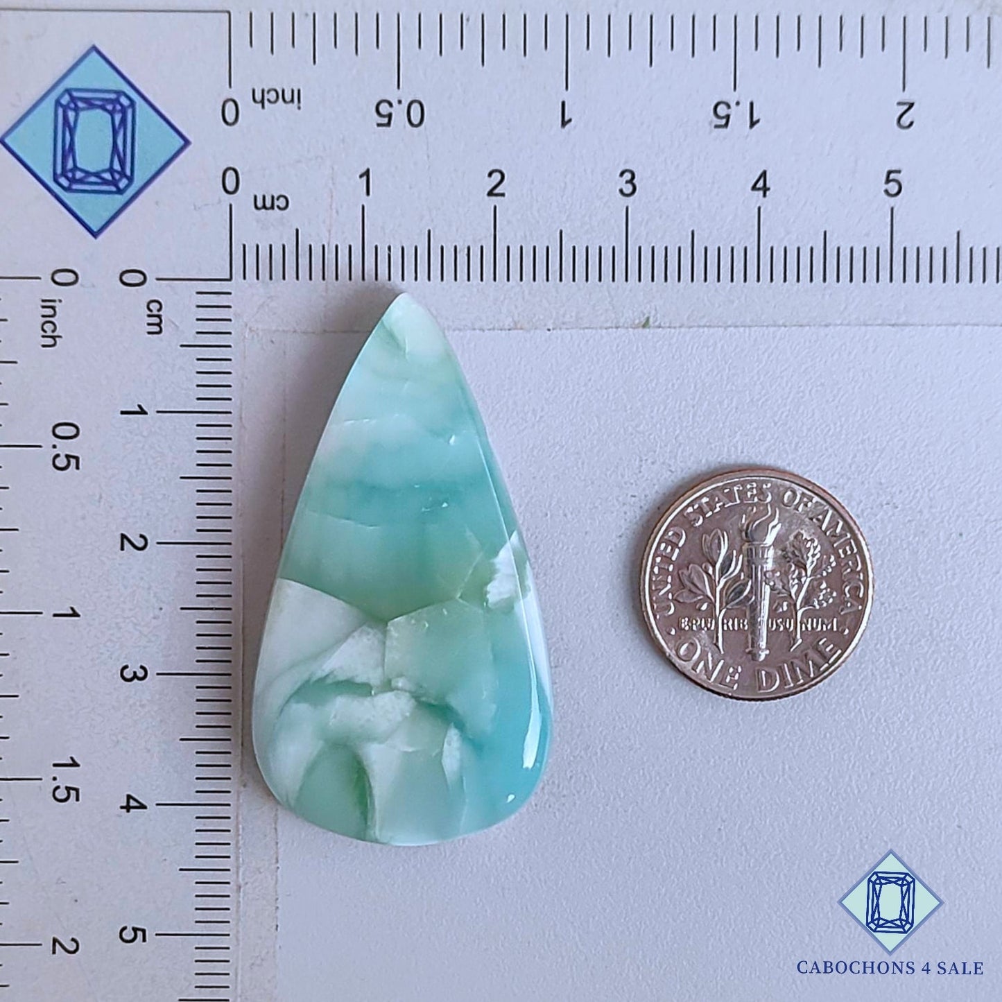 Cabujones de pera con piedras preciosas de hemimorfita natural 41 * 23 * 5 mm de México disponibles para la venta