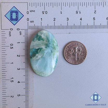 Natural Hemimorphite Gemstone Oval Cabochons 35*22*6mm From Mexico available for sale