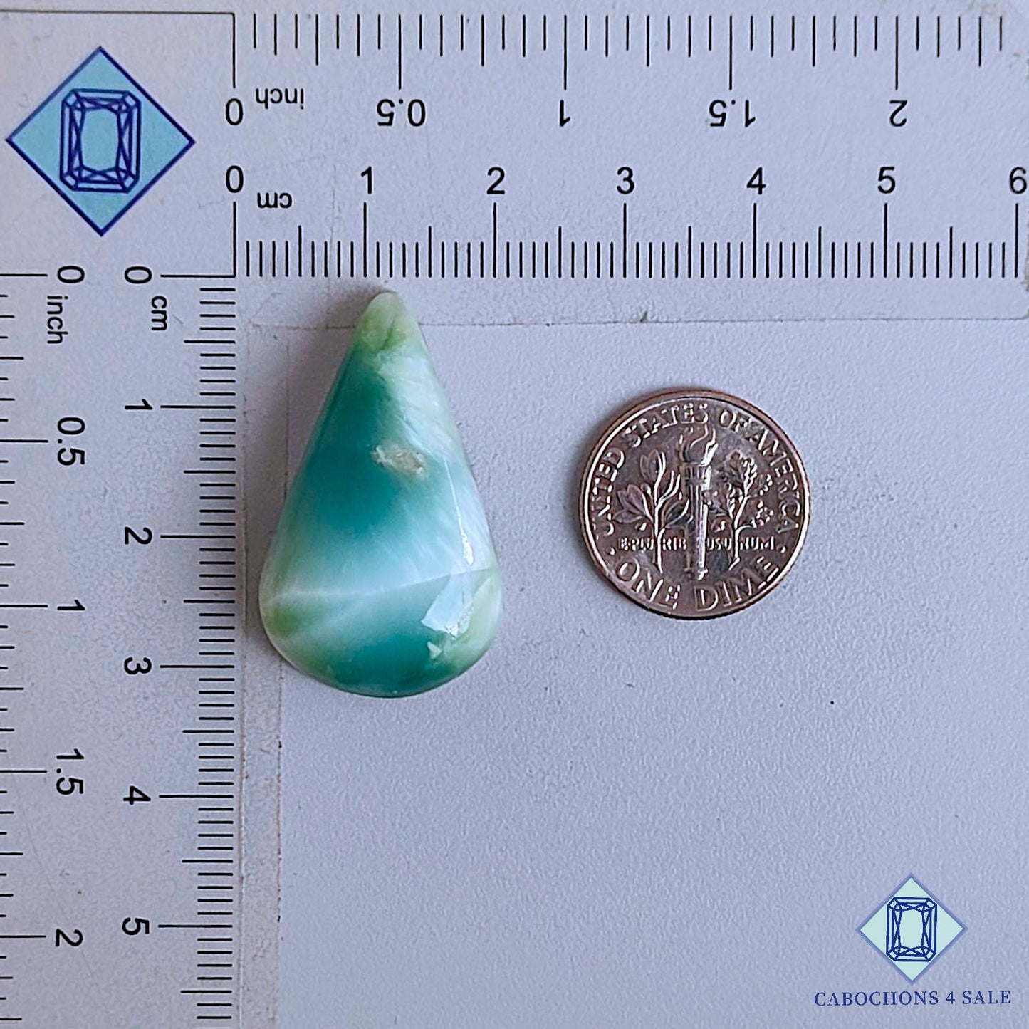 Cabujones de pera con piedras preciosas de hemimorfita natural 31 * 18 * 8 mm de México disponibles para la venta