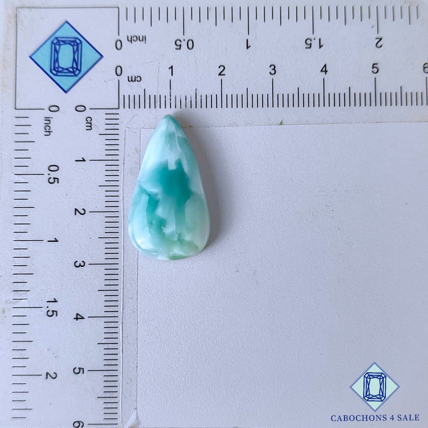 Natural Hemimorphite Gemstone  Pear Cabochons 28*15*6mm from Mexico available for sale