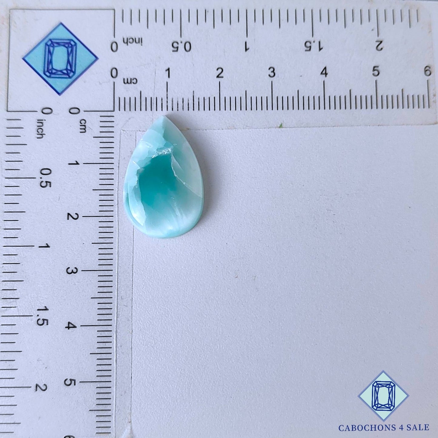 Natural Hemimorphite Gemstone  Pear Cabochons 23*15*5mm from Mexico available for sale