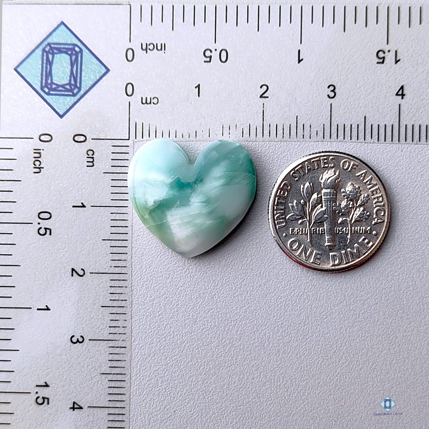 Hemimorphite Heart Carvings