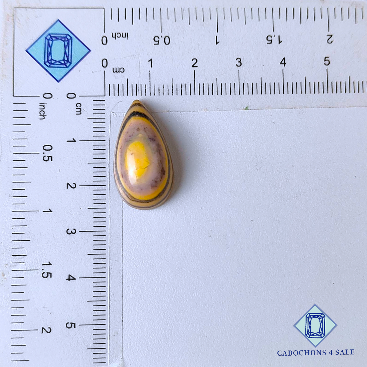 Cabujones de pera de jaspe de nogal