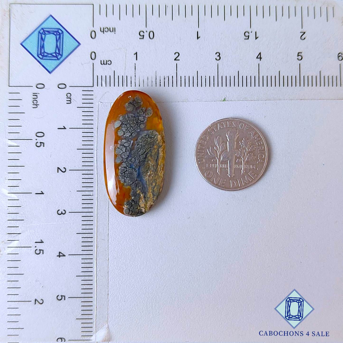 Cabujones ovalados de marcasita color miel de 29 x 15 x 6 mm