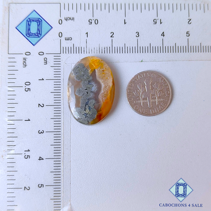 Cabujones ovalados de marcasita color miel de 26 x 18 x 5 mm