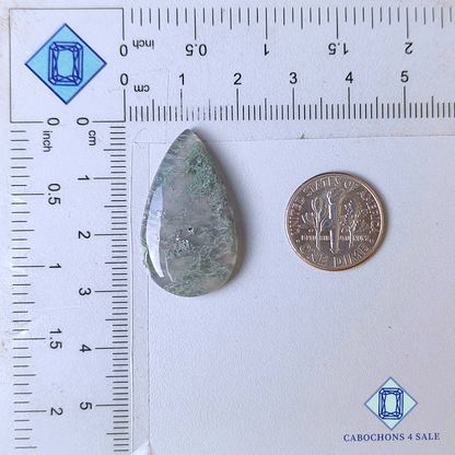 Horse Canyon Moss Agate Pear Cabochons