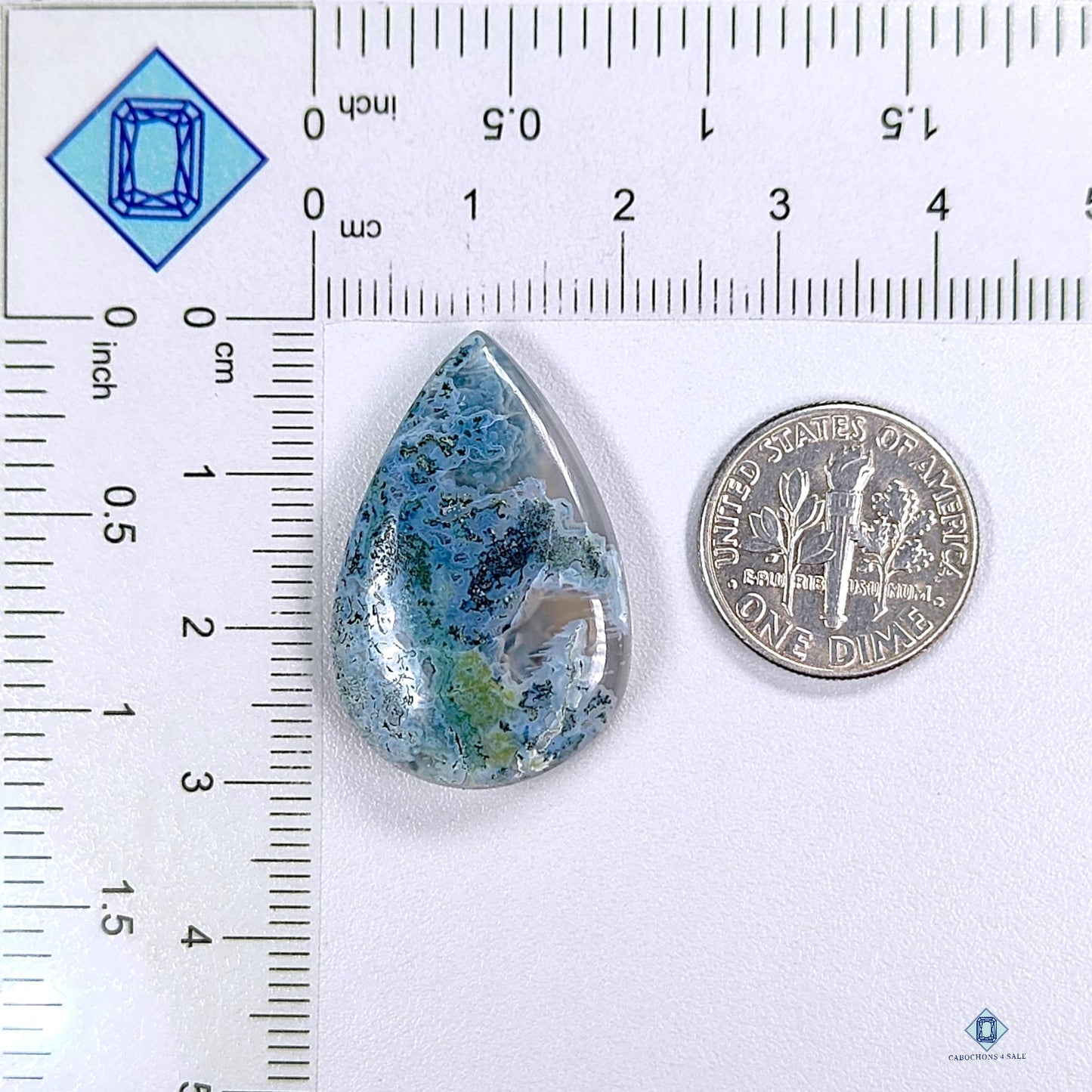 Horse Canyon Moss Agate Pear Cabochons