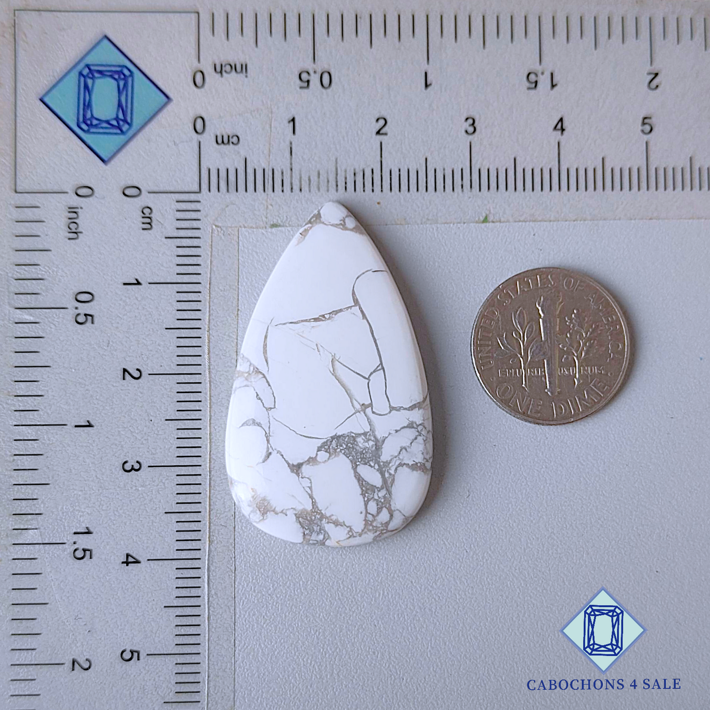 Howlite Pear Cabochons