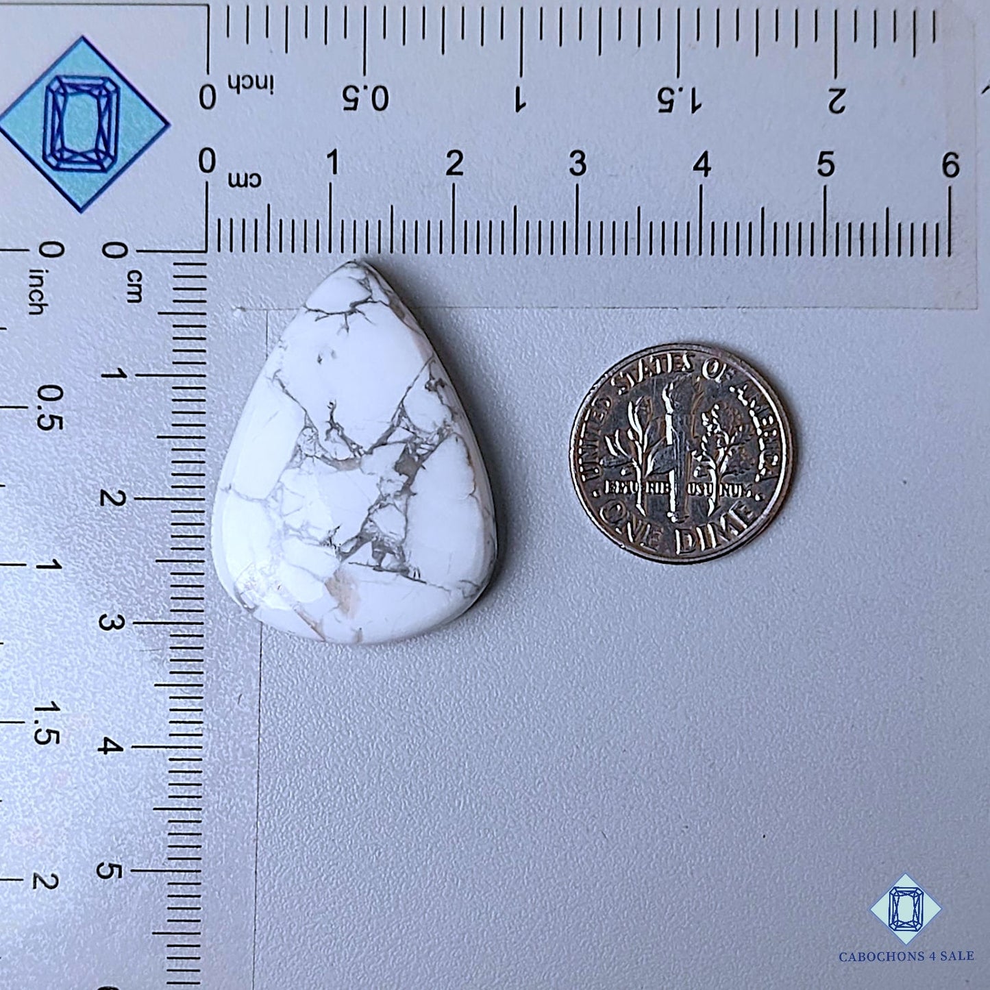 Natural Howlite Gemstone  Pear Cabochons 31*22*6mm from California available for sale