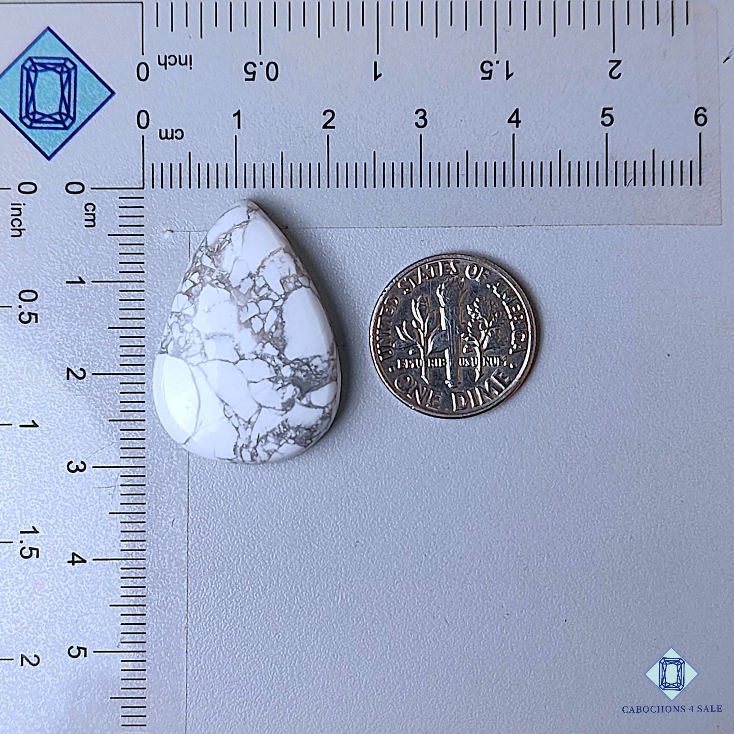 Natural Howlite Gemstone  Pear Cabochons 28*20*6mm from California available for sale