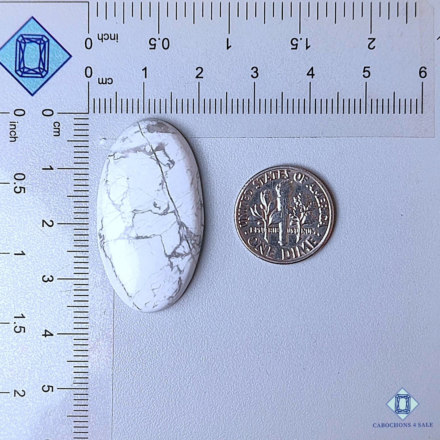 Natural Howlite Gemstone  Oval Cabochons 35*19*5mm from California available for sale